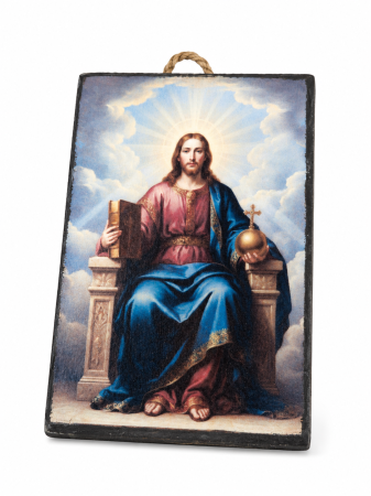 Icoană Iisus Hristos Împăratul Lumii – Litografiată și Finisată Manual, 15 x 20 cm [1]
