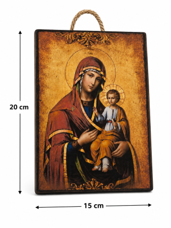 Icoană Maica Domnului Îndrumătoarea – Litografiată și Finisată Manual | 15×20 cm [4]