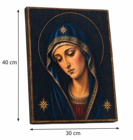 Icoană Maica Domnului „Tânguirea” – litografiata - finisata manual 30 × 40 cm [4]