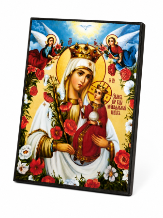 coană Maica Domnului – Floarea Neștirbită, litografiată și finisată manual, 15 × 20 cm [2]