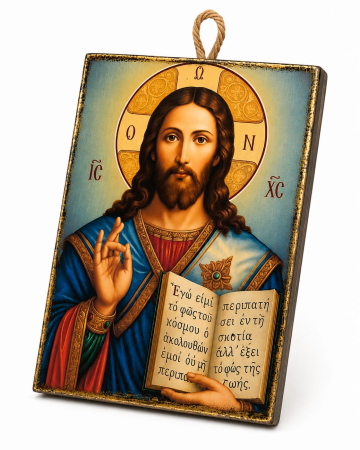 Icoană Hristos Pantocrator – litografiată și finisată manual, 15 × 20 cm [3]