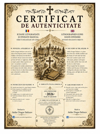 Icoană Maica Domnului – litografiată și finisată manual, 20 × 25 cm [4]