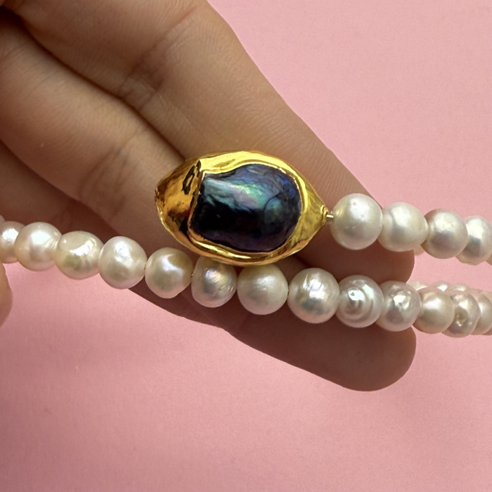 Colier Choker Perla Gold [5]