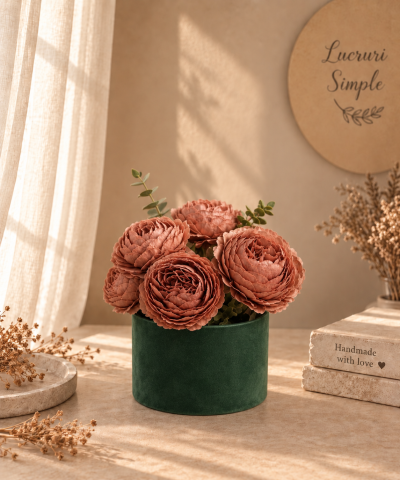 DAR - Aranjament floral cu flori artificiale roz „Șoaptă de Catifea”