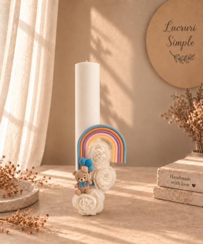 Botez - Lumânare de botez cu curcubeu – „Curcubeu de Poveste”