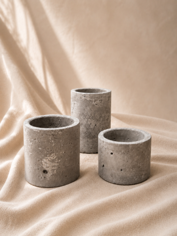 Decoratiuni pentru casa - Set 3 recipiente decorative din beton handmade