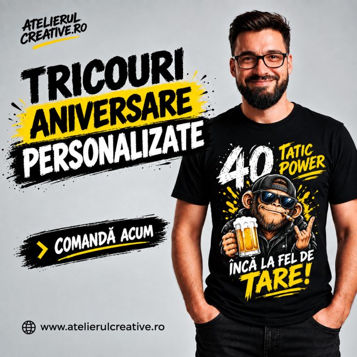 Tricou Personalizat Aniversar "40 Tătic Power – Încă La Fel De Tare!" [2]