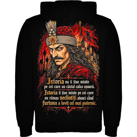 Hanorace Personalizate - Hanorac Personalizat Vlad Țepeș "Istoria îi ține minte" | Grafică Inclusă