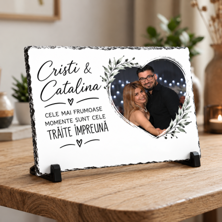 Ardezie Personalizată - Placă din Ardezie Naturală Personalizată 20x15 cm