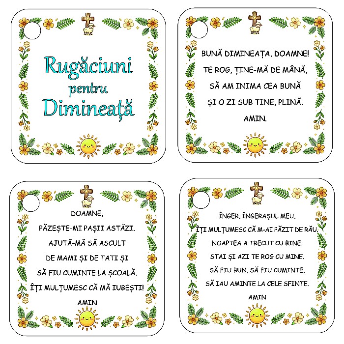 Rugăciuni pentru Dimineață – Set 18 Cartonașe pentru Copii [2]