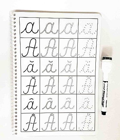 Caiete "Scrie-Șterge-Rescrie" - Caiet "Scrie-Șterge-Rescrie" Alfabet de mână