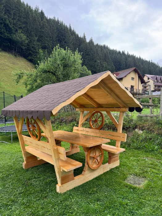 Foisor Rustic 8 Persoane Roti Ornamentale Acoperis Sindrila Bituminoasa [2]