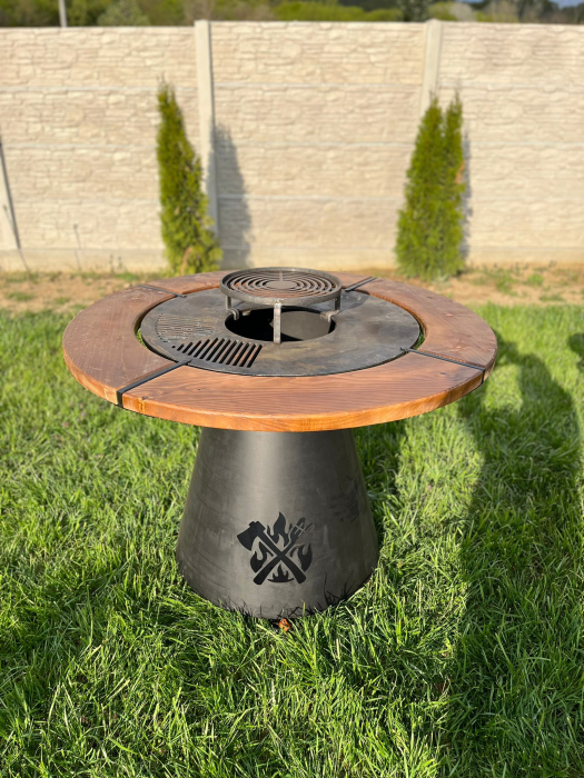 Grătar Profesional cu Plită  100 cm / 1 cm Grosime / Cu Accesorii Pentru Tuci Si Disc [8]