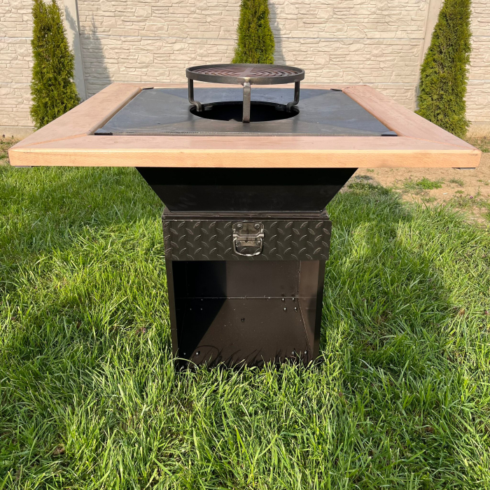 Grătar Profesional cu Plită  65 cmX65cm / 1 cm Grosime [5]