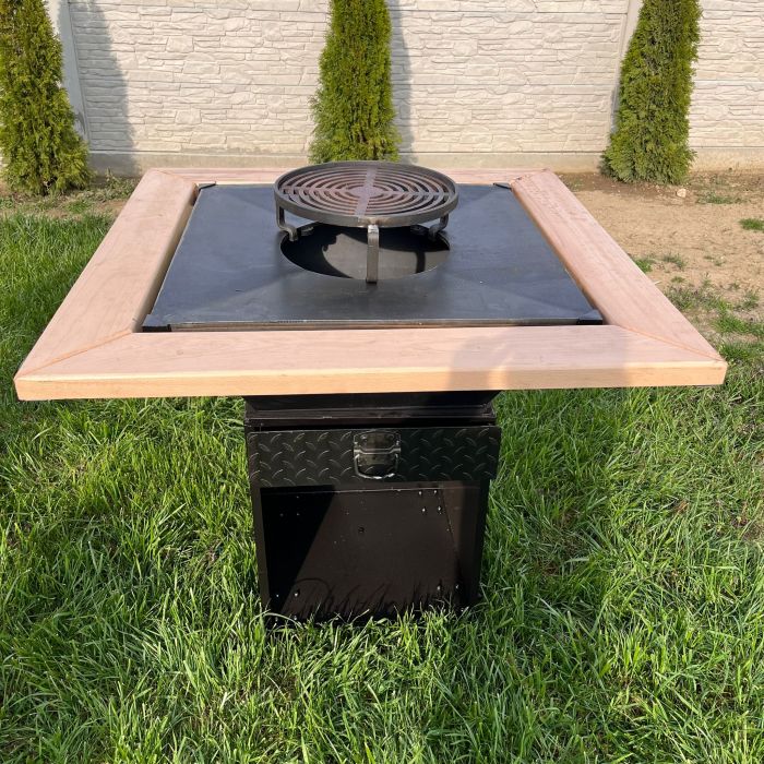 Grătar Profesional cu Plită  65 cmX65cm / 1 cm Grosime [4]