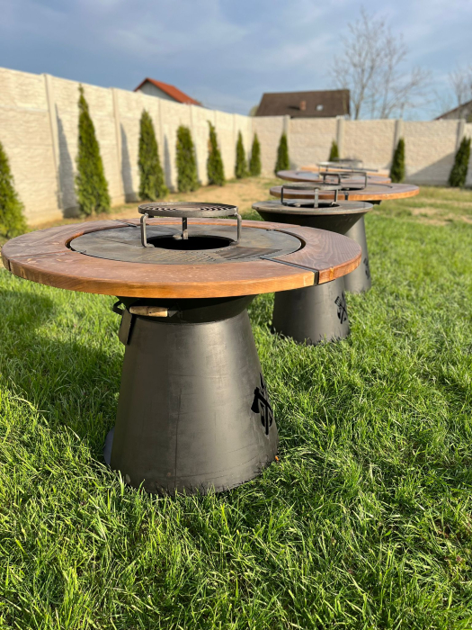 Grătar Profesional cu Plită  85 cm / 1 cm Grosime / Cu Accesorii Pentru Tuci Si Disc [9]