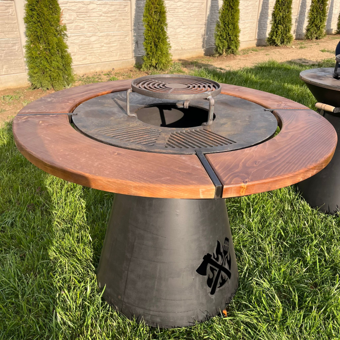 Grătar Profesional cu Plită  85 cm / 1 cm Grosime / Cu Accesorii Pentru Tuci Si Disc [8]