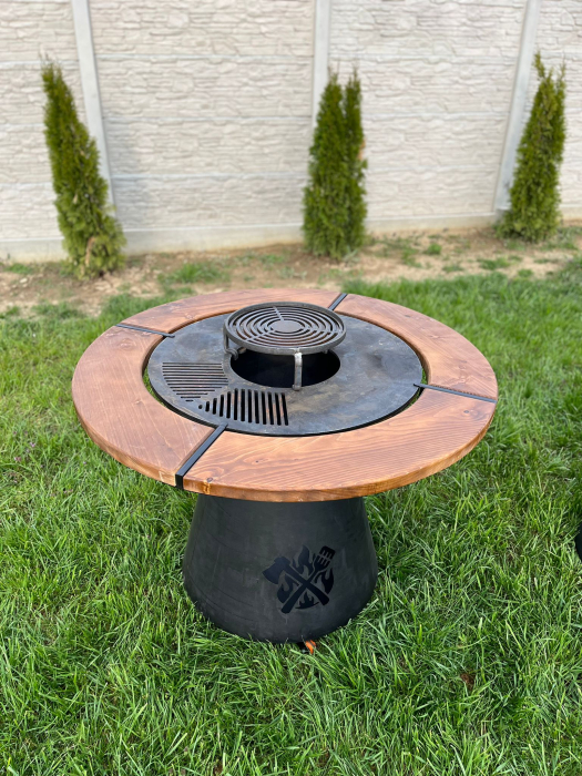 Grătar Profesional cu Plită  85 cm / 1 cm Grosime / Cu Accesorii Pentru Tuci Si Disc [5]