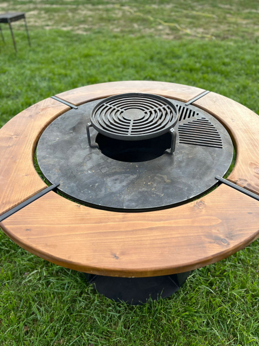 Grătar Profesional cu Plită  85 cm / 1 cm Grosime / Cu Accesorii Pentru Tuci Si Disc [6]