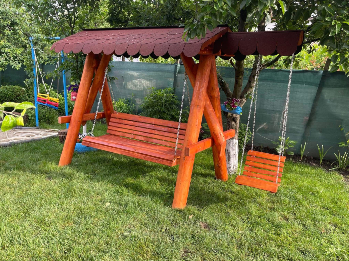 Leagan Lemn Masiv cu 1 Extensie Acoperis Sindrila Bituminoasa [6]