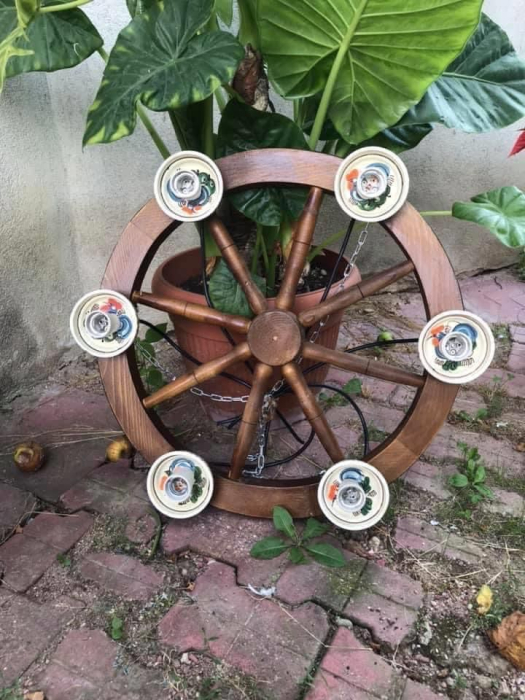 Lustra Rustica Farfurii Ornamentale 60 cm Diametru cu [4/5/6 Becuri] [2]
