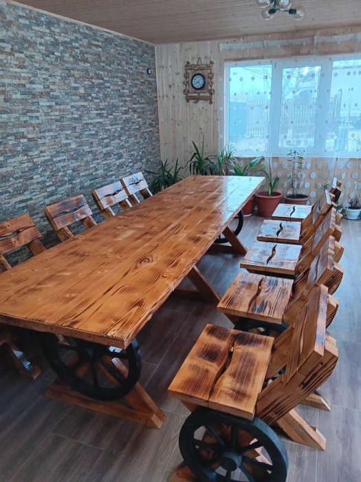 Set Masa Rustic 2,5 Metri cu 10 Scaune [4]