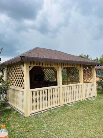 Foisoare - Foisor Premium Lemn Masiv 3X4M Grilaj în Romburi