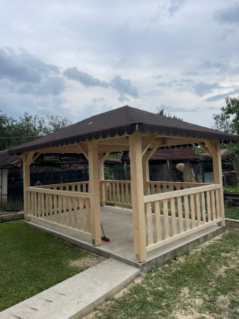 Gradina & Exterior - Foisor Premium Lemn Masiv 3X4M Model cu Uluca Traditionala