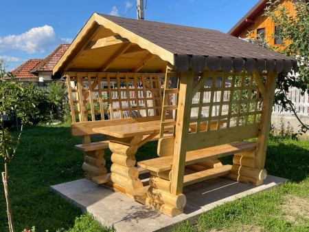 Foisor Rustic 8 Persoane Gard Ornamental Acoperis Sindrila Bituminoasa [3]