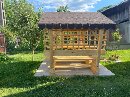 Foisor Rustic 8 Persoane Gard Ornamental Acoperis Sindrila Bituminoasa [4]