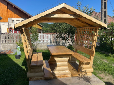 Foisor Rustic 8 Persoane Gard Ornamental Acoperis Sindrila Bituminoasa [2]