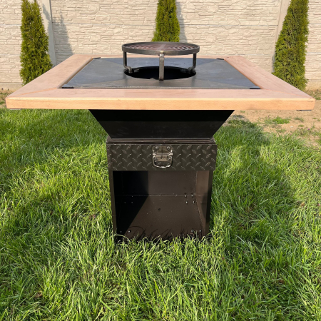 Grătar Profesional cu Plită  65 cmX65cm / 1 cm Grosime [4]