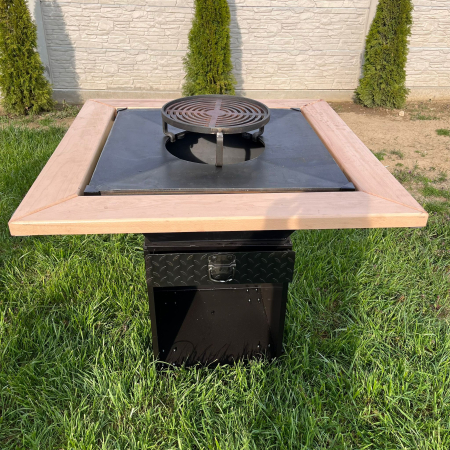 Grătar Profesional cu Plită  65 cmX65cm / 1 cm Grosime [3]