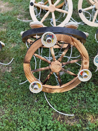 Candelabre Rustice - Lustra Rustica Farfurii Ornamentale 40 cm Diametru cu  [3/4 Becuri]