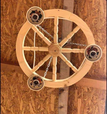 Lustra Rustica Farfurii Ornamentale 40 cm Diametru cu  [3/4 Becuri] [1]