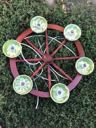 Terasa & Interior - Lustra Rustica Farfurii Ornamentale 60 cm Diametru cu [4/5/6 Becuri]