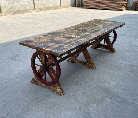 Set Masa & Scaune/Banci - Masa Rustica Lemn Masiv 2,5 Metri