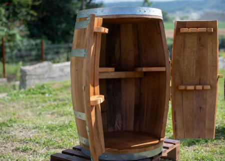 Suporturi Sticle - Mini-Bar Premium Model Butoi cu 2 Usi 95 Cm