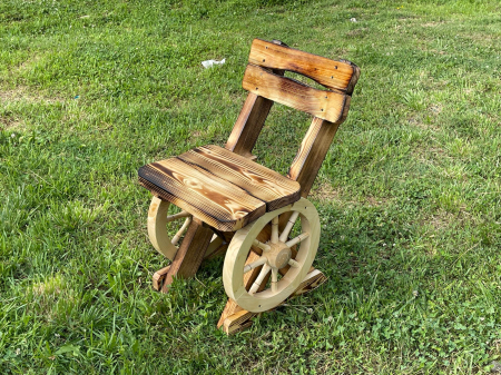 Set Masa & Scaune/Banci - Scaun Rustic Lemn Masiv