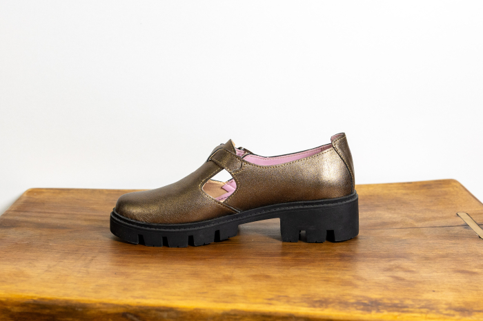 Mary Jane Bronze Rebel – Pantof damă piele naturală metalizată [3]