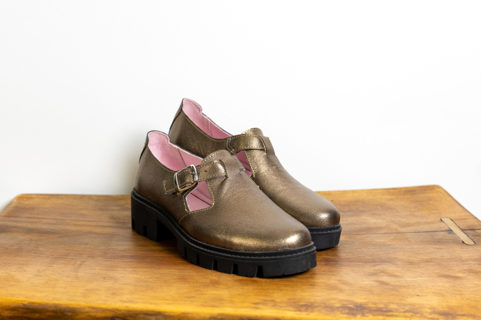 Mary Jane Bronze Rebel – Pantof damă piele naturală metalizată [2]