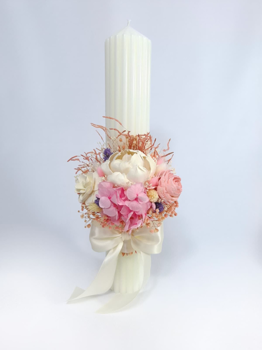 Lumanare Botez Ceara Naturala Albine si Flori Uscate-Flori Ming-livrare-gratuita-atelierul-floral-infinity. [3]