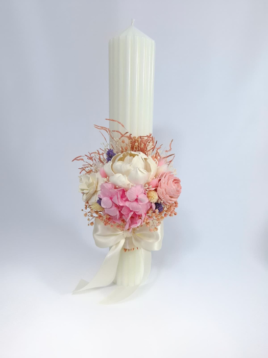 Lumanare Botez Ceara Naturala Albine si Flori Uscate-Flori Ming-livrare-gratuita-atelierul-floral-infinity. [2]