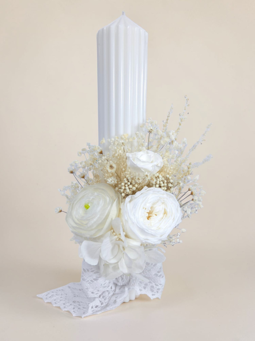 Lumanare Botez -Ranunculus criogenat-livrare-gratuita-atelierul-floral-infinity. [2]