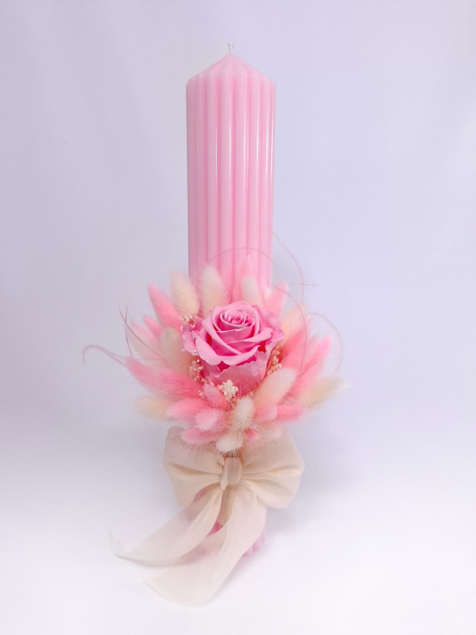 Lumanare Botez Canelata si Trandafiri Criogenati-livrare-gratuita-atelierul-floral-infinity. [8]