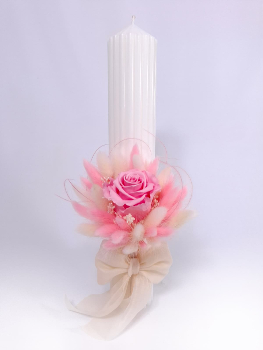 Lumanare Botez Canelata si Trandafiri Criogenati-livrare-gratuita-atelierul-floral-infinity. [4]