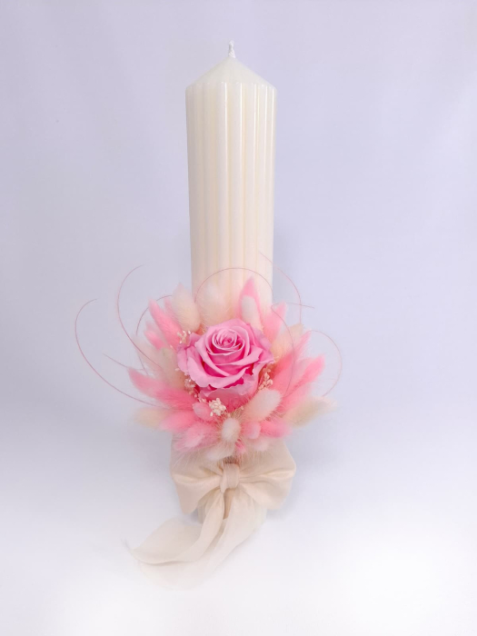 Lumanare Botez Canelata si Trandafiri Criogenati-livrare-gratuita-atelierul-floral-infinity. [2]