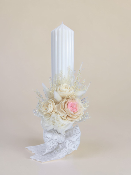 Lumanare Botez -Trandafiri Ming-livrare-gratuita-atelierul-floral-infinity. [3]