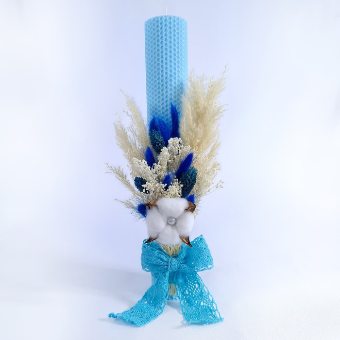 Lumanare Botez Ceara Naturala Albine si Flori Uscate-Flori Criogenate-livrare-gratuita-atelierul-floral-infinity. [2]