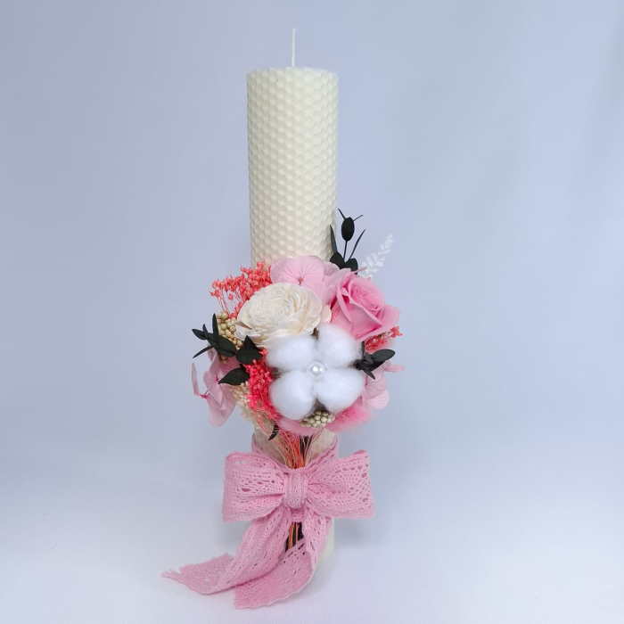 Lumanare Botez Ceara Naturala Albine si Flori Uscate-livrare-gratuita-atelierul-floral-infinity. [3]